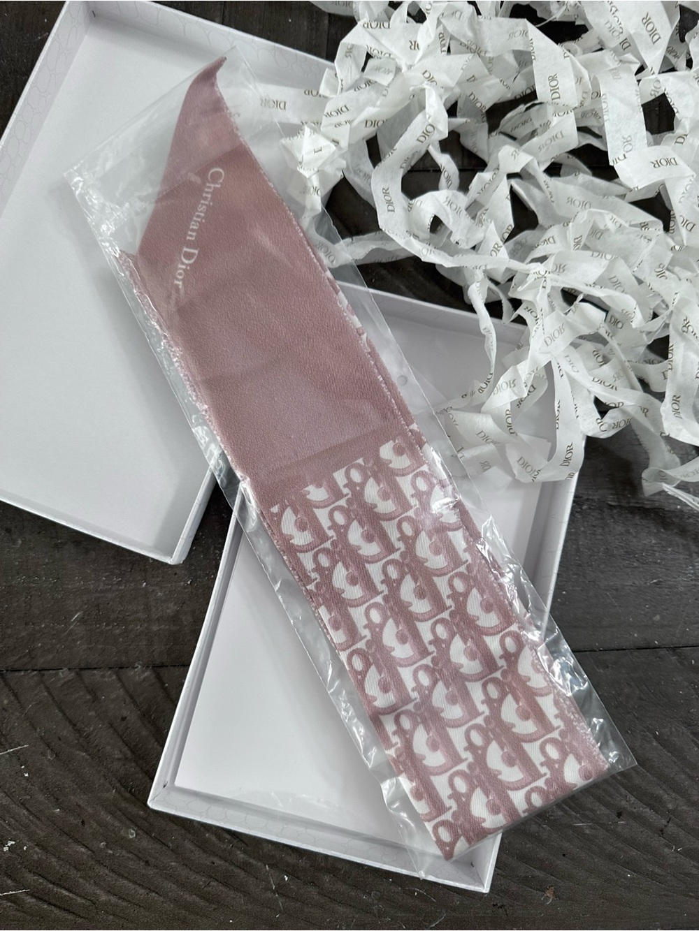 NWT DIOR MITZAH SCARF IN ROSE - Picture 3 of 9